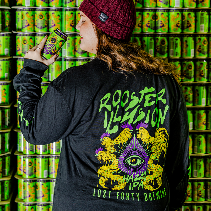 Rooster Illusion Long Sleeve T-Shirt